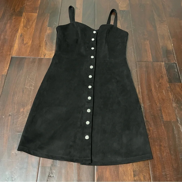 J For Justify Black Dress Button Front Sleeveless Midi Dress Size Small - Picture 1 of 7